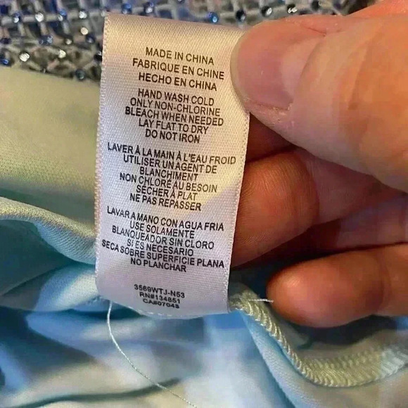 WAYF Women Maxi Skirt LARGE Turquoise Rhinestone Sparkle Contemporary Lined NWOT - Picture 7 of 9